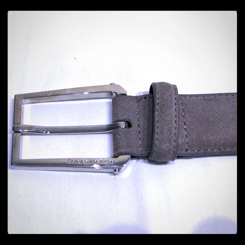 Ermenegildo Zenga Grey Suede Belt